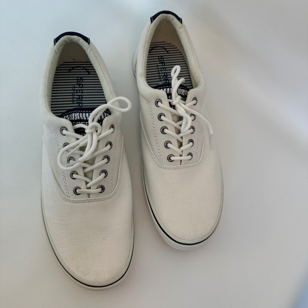 Sperry Top-Sider Mens White Canvas Boat Shoes Sneakers Size‎ 12 STS22131 - Picture 9 of 16